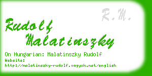 rudolf malatinszky business card